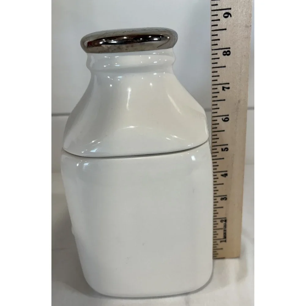 RARE Hallmark Let Them Eat Cookies Cookie Jar White w/ Silver Lid HARD TO FIND!